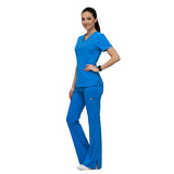 V-Neck Top Flared Straight Leg Pants