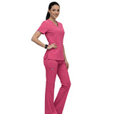 V-Neck Top Flared Straight Leg Pants